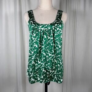 Banana Republic‎ Kelly Green Floral Satin-Finish Tank XS